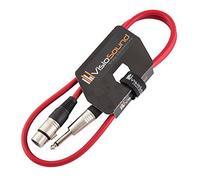 VisioSound Female XLR to 6.35mm 1/4" Mono Jack Lead/Microphone/Signal Cable / 6 Colours 1m Red