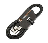 VisioSound Female XLR to 6.35mm 1/4" Mono Jack Lead/Microphone/Signal Cable / 6 Colours 3m Black