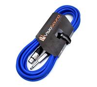 VisioSound Female XLR to 6.35mm 1/4" Mono Jack Lead/Microphone/Signal Cable / 6 Colours 6m Blue