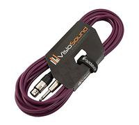VisioSound Female XLR to 6.35mm 1/4" Mono Jack Lead/Microphone/Signal Cable / 6 Colours 6m Purple