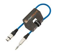 VisioSound Female XLR to 6.35mm Stereo TRS Jack Lead/Balanced Signal/Audio Patch Cable 0.5m Blue