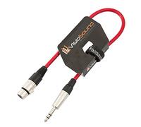 VisioSound Female XLR to 6.35mm Stereo TRS Jack Lead/Balanced Signal/Audio Patch Cable 0.5m Red