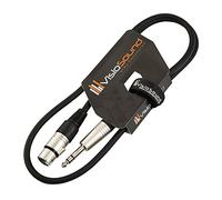 VisioSound Female XLR to 6.35mm Stereo TRS Jack Lead/Balanced Signal/Audio Patch Cable 1m Black