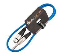 VisioSound Female XLR to 6.35mm Stereo TRS Jack Lead/Balanced Signal/Audio Patch Cable 1m Blue