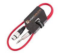VisioSound Female XLR to 6.35mm Stereo TRS Jack Lead/Balanced Signal/Audio Patch Cable 1m Red