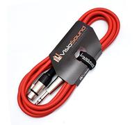 VisioSound Female XLR to 6.35mm Stereo TRS Jack Lead/Balanced Signal/Audio Patch Cable 3m Red