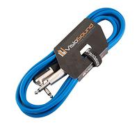 VisioSound Guitar Lead 6.35mm 1/4" Mono Jack to Angled Jack/Instrument Cable / 6 Colours 3m Blue