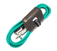 VisioSound Guitar Lead 6.35mm 1/4" Mono Jack to Angled Jack/Instrument Cable / 6 Colours 3m Green