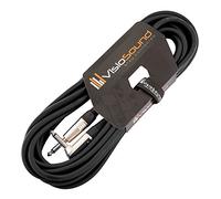 VisioSound Guitar Lead 6.35mm 1/4" Mono Jack to Angled Jack/Instrument Cable / 6 Colours 6m Black