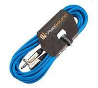 VisioSound Guitar Lead 6.35mm 1/4" Mono Jack to Angled Jack/Instrument Cable / 6 Colours 6m Blue