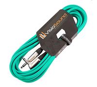 VisioSound Guitar Lead 6.35mm 1/4" Mono Jack to Angled Jack/Instrument Cable / 6 Colours 6m Green