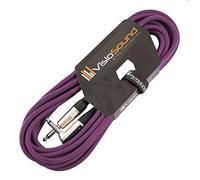 VisioSound Guitar Lead 6.35mm 1/4" Mono Jack to Angled Jack/Instrument Cable / 6 Colours 6m Purple