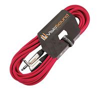 VisioSound Guitar Lead 6.35mm 1/4" Mono Jack to Angled Jack/Instrument Cable / 6 Colours 6m Red