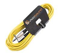 VisioSound Guitar Lead 6.35mm 1/4" Mono Jack to Angled Jack/Instrument Cable / 6 Colours 6m Yellow