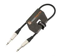 VisioSound Guitar Lead 6.35mm Mono Jack to Jack/Instrument Cable/Patch Lead / 6 Colours 0.5m Black