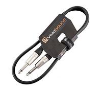 VisioSound Guitar Lead 6.35mm Mono Jack to Jack/Instrument Cable/Patch Lead / 6 Colours 1m Black