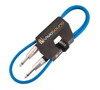 VisioSound Guitar Lead 6.35mm Mono Jack to Jack/Instrument Cable/Patch Lead / 6 Colours 1m Blue