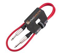 VisioSound Guitar Lead 6.35mm Mono Jack to Jack/Instrument Cable/Patch Lead / 6 Colours 1m Red
