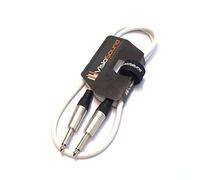 VisioSound Guitar Lead 6.35mm Mono Jack to Jack/Instrument Cable/Patch Lead / 6 Colours (1m, White)