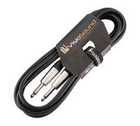 VisioSound Guitar Lead 6.35mm Mono Jack to Jack/Instrument Cable/Patch Lead / 6 Colours 3m Black