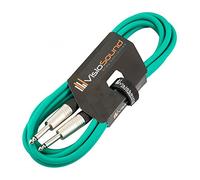 VisioSound Guitar Lead 6.35mm Mono Jack to Jack/Instrument Cable/Patch Lead / 6 Colours 3m Green
