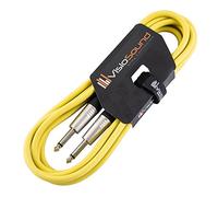 VisioSound Guitar Lead 6.35mm Mono Jack to Jack/Instrument Cable/Patch Lead / 6 Colours 3m Yellow