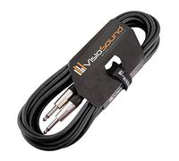 VisioSound Guitar Lead 6.35mm Mono Jack to Jack/Instrument Cable/Patch Lead / 6 Colours 6m Black