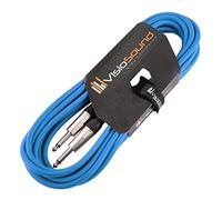VisioSound Guitar Lead 6.35mm Mono Jack to Jack/Instrument Cable/Patch Lead / 6 Colours 6m Blue