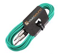 VisioSound Guitar Lead 6.35mm Mono Jack to Jack/Instrument Cable/Patch Lead / 6 Colours 6m Green