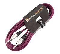 VisioSound Guitar Lead 6.35mm Mono Jack to Jack/Instrument Cable/Patch Lead / 6 Colours 6m Purple