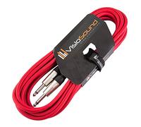 VisioSound Guitar Lead 6.35mm Mono Jack to Jack/Instrument Cable/Patch Lead / 6 Colours 6m Red