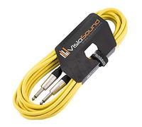 VisioSound Guitar Lead 6.35mm Mono Jack to Jack/Instrument Cable/Patch Lead / 6 Colours 6m Yellow