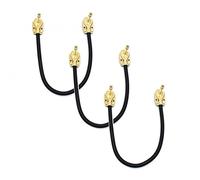 VisioSound Guitar Patch Lead 6.35mm 1/4" Pancake Angled Jack/Effects Pedal FX Instrument Cable (Black, 0.3m, Pack of 3)