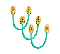 VisioSound Guitar Patch Lead 6.35mm 1/4" Pancake Angled Jack/Effects Pedal FX Instrument Cable (Green, 0.15m, Pack of 3)