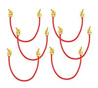 VisioSound Guitar Patch Lead 6.35mm 1/4" Pancake Angled Jack/Effects Pedal FX Instrument Cable (Red, 0.3m, Pack of 6)