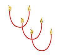 VisioSound Guitar Patch Lead 6.35mm 1/4" Pancake Angled Jack/Effects Pedal FX Instrument Cable (Red, 0.3m, Pack of 3)