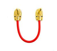 VisioSound Guitar Patch Lead 6.35mm 1/4" Pancake Angled Jack/Effects Pedal FX Instrument Cable (Red, 0.15m)