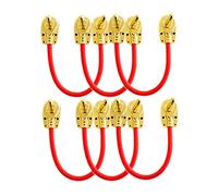 VisioSound Guitar Patch Lead 6.35mm 1/4" Pancake Angled Jack/Effects Pedal FX Instrument Cable (Red, 0.15m, Pack of 6)