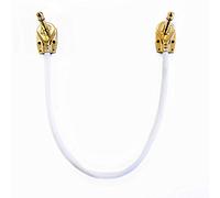 VisioSound Guitar Patch Lead 6.35mm 1/4" Pancake Angled Jack/Effects Pedal FX Instrument Cable (White, 0.3m)