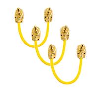 VisioSound Guitar Patch Lead 6.35mm 1/4" Pancake Angled Jack/Effects Pedal FX Instrument Cable (Yellow, 0.15m, Pack of 3)