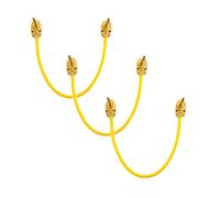 VisioSound Guitar Patch Lead 6.35mm 1/4" Pancake Angled Jack/Effects Pedal FX Instrument Cable (Yellow, 0.3m, Pack of 3)