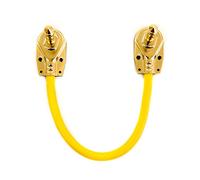 VisioSound Guitar Patch Lead 6.35mm 1/4" Pancake Angled Jack/Effects Pedal FX Instrument Cable (Yellow, 0.15m)