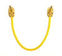 VisioSound Guitar Patch Lead 6.35mm 1/4" Pancake Angled Jack/Effects Pedal FX Instrument Cable (Yellow, 0.3m)