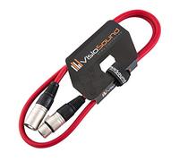 VisioSound Male to Female XLR Mic Lead/Balanced Microphone/Mic Patch Cable / 7 Colours 1m Red