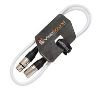 VisioSound Male to Female XLR Mic Lead/Balanced Microphone/Mic Patch Cable / 7 Colours 1m White