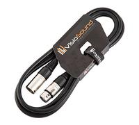 VisioSound Male to Female XLR Mic Lead/Balanced Microphone/Mic Patch Cable / 7 Colours 2m Black