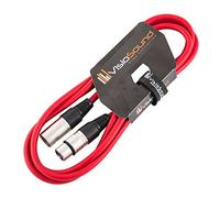 VisioSound Male to Female XLR Mic Lead/Balanced Microphone/Mic Patch Cable / 7 Colours 2m Red