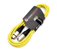 VisioSound Male to Female XLR Mic Lead/Balanced Microphone/Mic Patch Cable / 7 Colours (2m, Yellow)