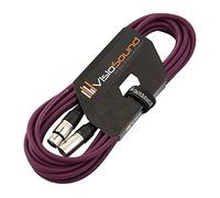 VisioSound Male to Female XLR Mic Lead/Balanced Microphone/Mic Patch Cable / 7 Colours 6m Purple