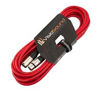 VisioSound Male to Female XLR Mic Lead/Balanced Microphone/Mic Patch Cable / 7 Colours 6m Red